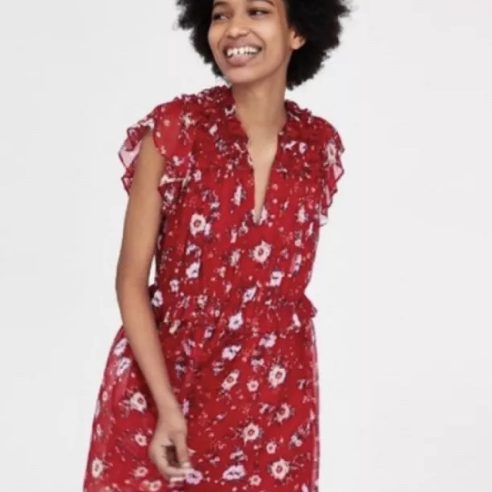 Zara Floral Red Dress